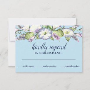 Floral Watercolor Morning Glory Handfasts RSVP Karte