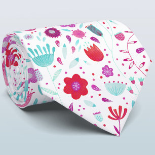 Floral Watercolor Neck Tie Krawatte