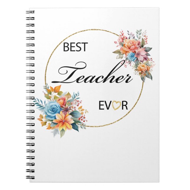 Floral Watercolor-Notebook-Lehrerin Notizblock (Vorderseite)