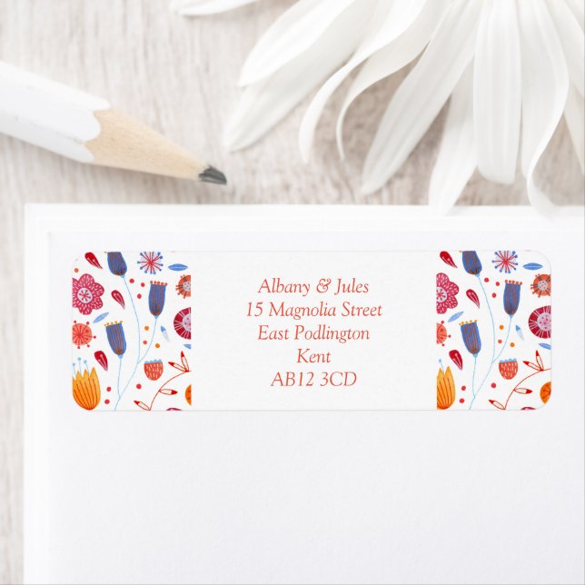Floral Watercolor Orange Blue (Insitu)