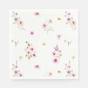 Floral Watercolor Paper Napkin Serviette