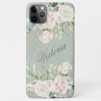 Floral Watercolor Pink Green Gold personalisieren
