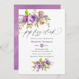 Floral Watercolor Pop Fizz Clink Brautparty Einladung