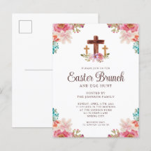 Floral Watercolor Religious Cross Osterbrunch