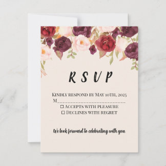 Floral Watercolor RSVP Karte