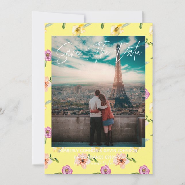 Floral Watercolor Save the Date (Vorderseite)