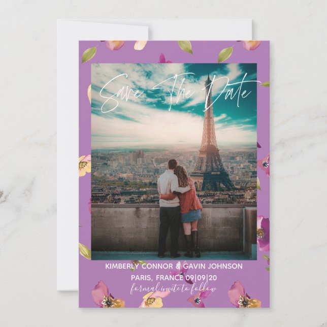 Floral Watercolor Save the Date (Vorderseite)