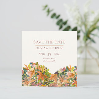 Floral Watercolor Save the Date Karte