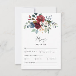 Floral Watercolor Script Hochzeit RSVP Karte