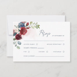 Floral Watercolor Script Hochzeit RSVP Karte