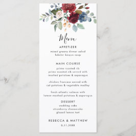 Floral Watercolor Script Hochzeitsempfang Menükarte
