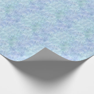 Floral Watercolor Sparkline Muster Blau Geschenkpapier