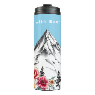 Floral Watercolor Thermal Tumbler Thermosbecher