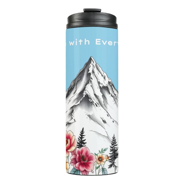 Floral Watercolor Thermal Tumbler Thermosbecher (Vorderseite)