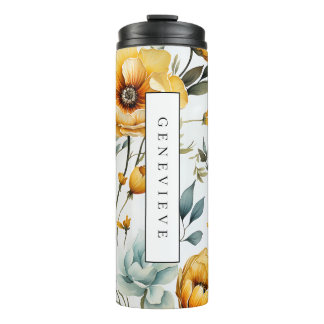 Floral Watercolor Travel Mug Drink Thermal Tumbler Thermosbecher