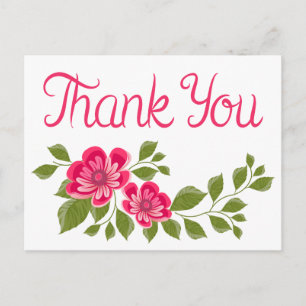 Floral Watercolor Vielen Dank Lila Blume Postkarte
