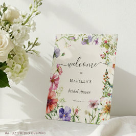 Floral Watercolor Welcome Bridal Shower Sign Sockelschild