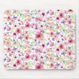 Floral Watercolour Mouse Mat Mousepad
