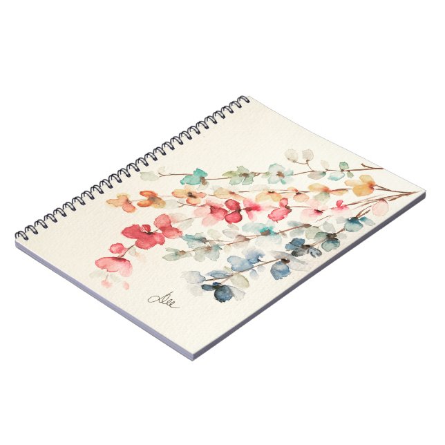 Floral Waterfall Spirale Notebook Notizblock (Linke Seite)