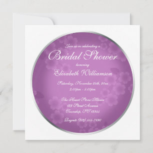 Floral Watermark Amethyst Brautparty Einladung