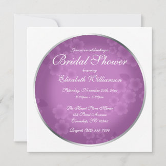 Floral Watermark Amethyst Brautparty Einladung