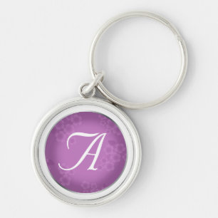 Floral Watermark Amethyst Monogram Schlüsselanhäng Schlüsselanhänger
