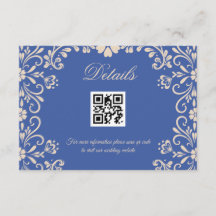 Floral Wedding Blue Qr Codedetails