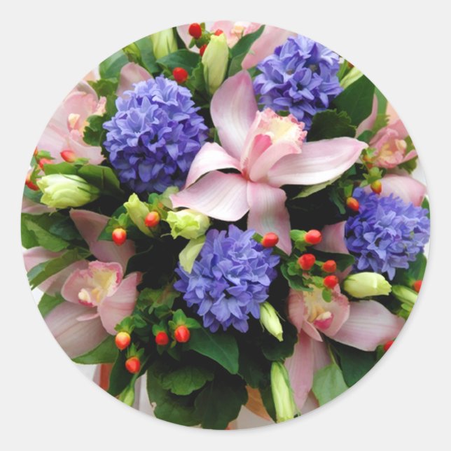 Floral Wedding Bouquet Umschlag Aufkleber Stickers (Vorderseite)