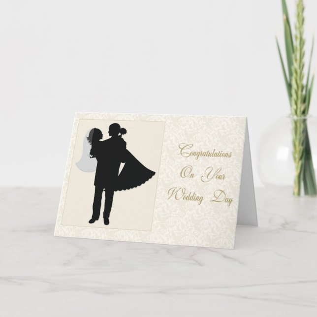 Floral Wedding Couple Karte (Vorderseite)