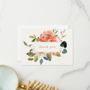 Floral Wedding Danke White & Ivory Card