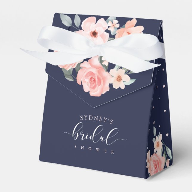 Floral Wedding Dress Navy Brautparty Fevor Box Geschenkschachtel (Vorderseite)