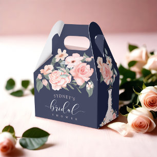 Floral Wedding Dress Navy Brautparty Geschenkschachtel
