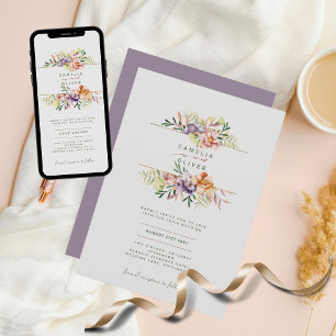 Floral Wedding Einladung BOHO Wildblumen Digital