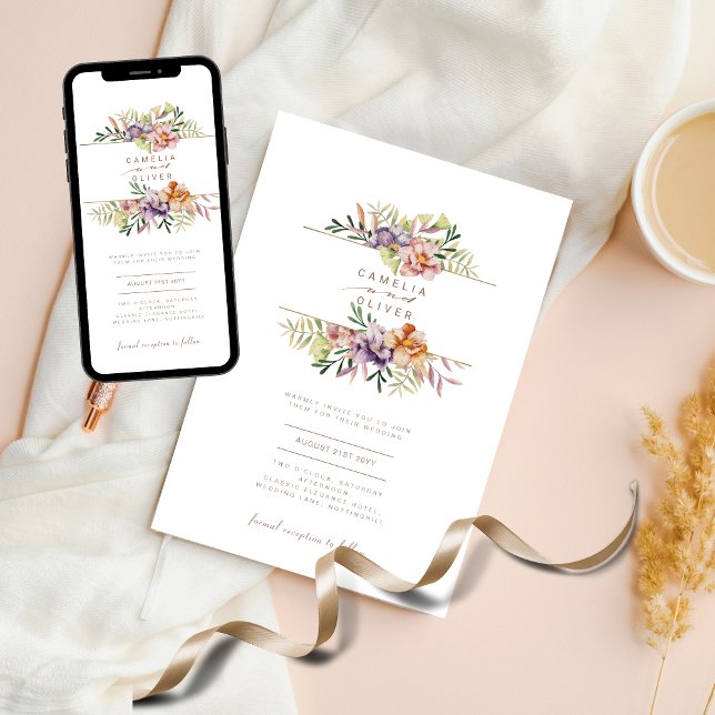 Floral Wedding Einladung BOHO Wildblumen Digital (Von Creator hochgeladen)