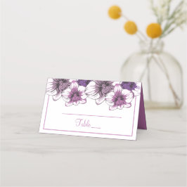 Floral Wedding Escort Lila Orchid Blume Platzkarte