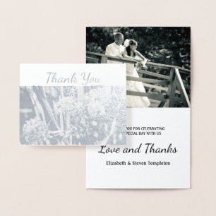 Floral Wedding Foto Danke Foil Card Folienkarte