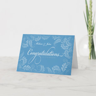 Floral Wedding Gratulations Card (blau) Karte