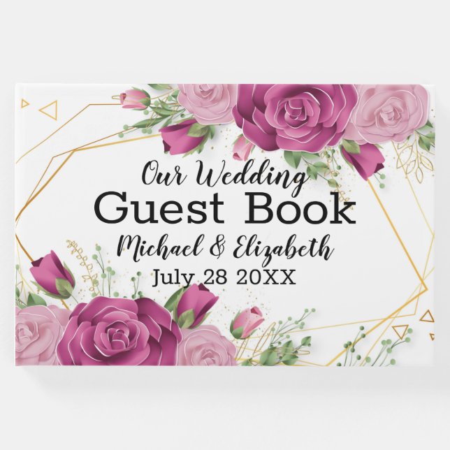 Floral Wedding Guest Book Gästebuch (Vorderseite)