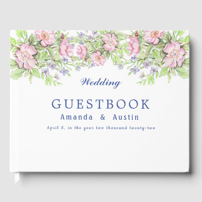 Floral Wedding Guestbook Gästebuch (Vorderseite)