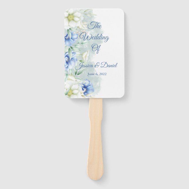 Floral Wedding Hand Fan Fächer (Vorderseite)