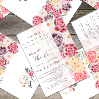 Floral wedding invitation combines romantic elegan einladung
