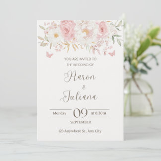 Floral wedding invitation einladung
