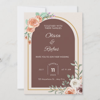 Floral wedding invitation  einladung