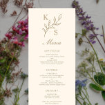 Floral Wedding Monogram Minimalistisch Menükarte<br><div class="desc">Minimalistisches Menü "Blumenzwiebeln" Ob Sie den Knoten in Ihrer Heimatstadt oder das Sprichwort "I do" vor dem Hintergrund eines weit entfernten tropischen Paradieses koppeln, unsere Hochzeitskollektion verbindet Eleganz und Minimalismus nahtlos zum Set des Tons für Ihren besonderen Tag. Es stehen Anpassungsoptionen zur Verfügung, um sicherzustellen, dass Ihre Designs Ihre Persönlichkeit...</div>
