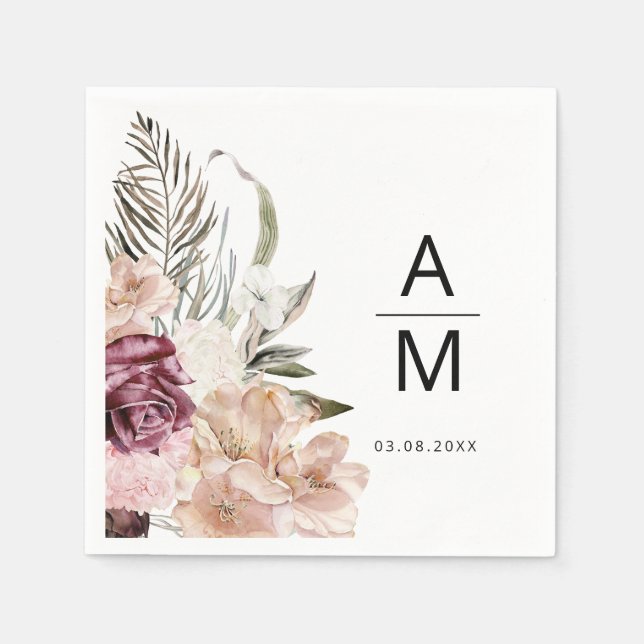 Floral Wedding Napkins Serviette (Vorderseite)