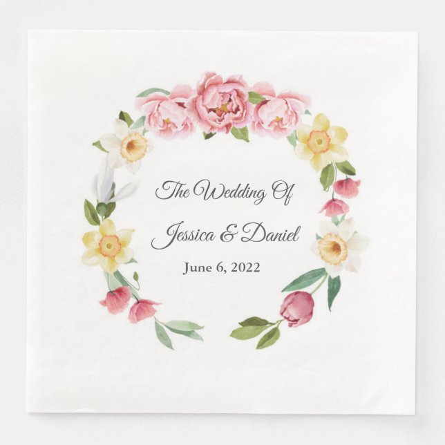 Floral Wedding Napkins Serviette (Vorderseite)