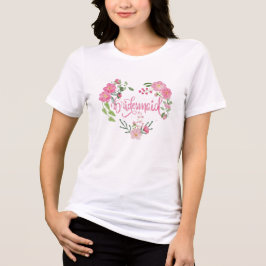 Floral Wedding Party Bridesmaid Tri-Blend Shirt