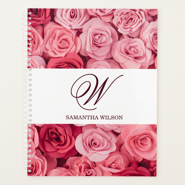 Floral Wedding Planer Monogrammatiker Terminkalend (Vorderseite)