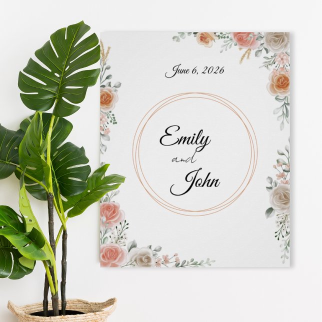 Floral Wedding Poster with Names and Date (Von Creator hochgeladen)