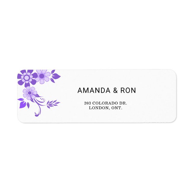 Floral Wedding Return Label (Vorne)
